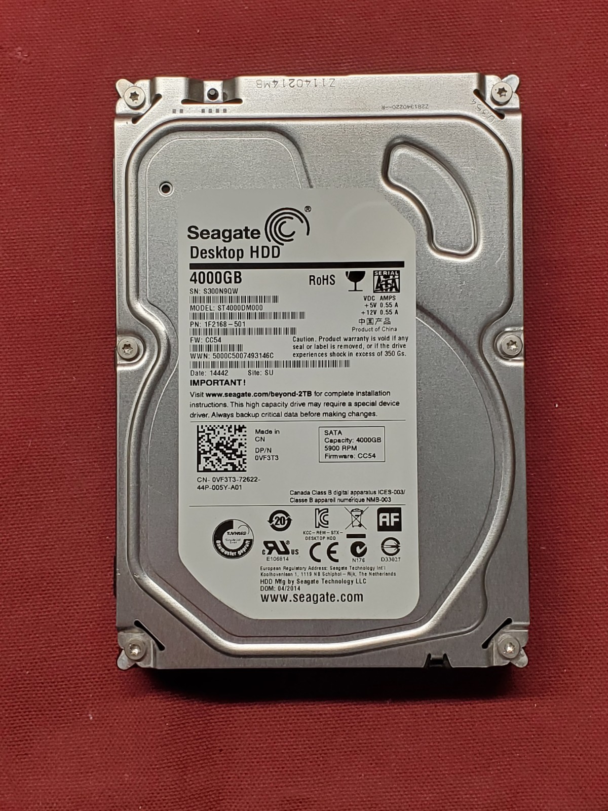 Seagate ST4000DM000 4TB SATA 3.5