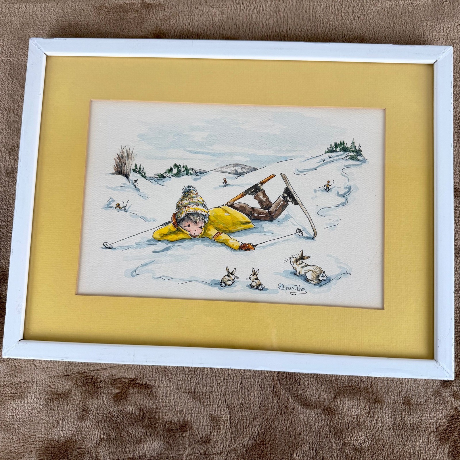 Hattie Saville Original Watercolor Signed \
