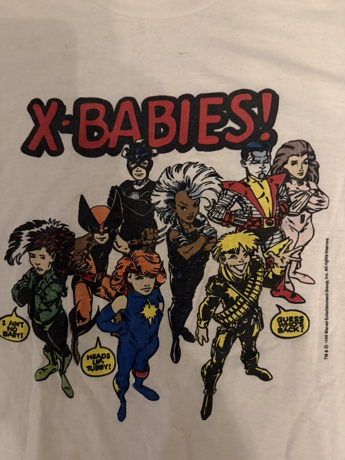 Vintage 1988 X-BABIES Marvel Comics X-Men T-Shirt Size L RARE Wolverine