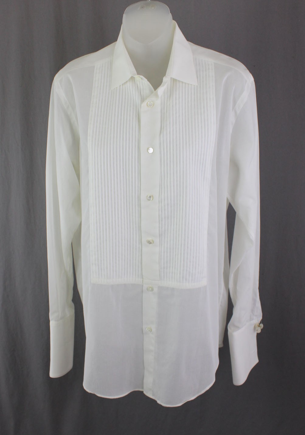 Craig Taylor Men\'s Off White Semi Sheer Button Down Long Sleeve Top Size Small