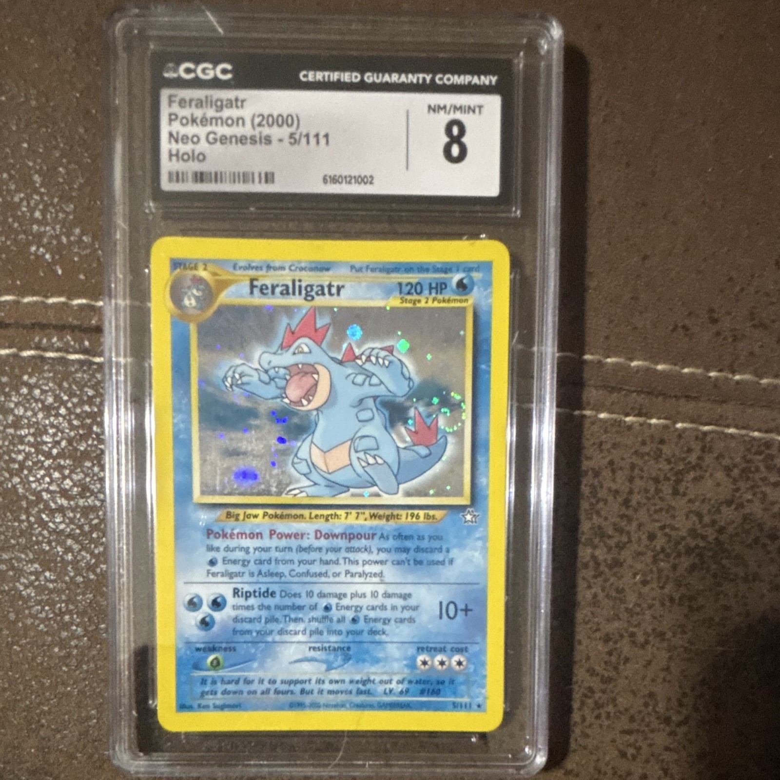 Pokémon 2000 Neo Genesis Feraligatr Holo 5/111 CGC 8 English Card Pokémon 2000 Neo Genesis Feraligatr Holo 5/111 CGC 8 English Card