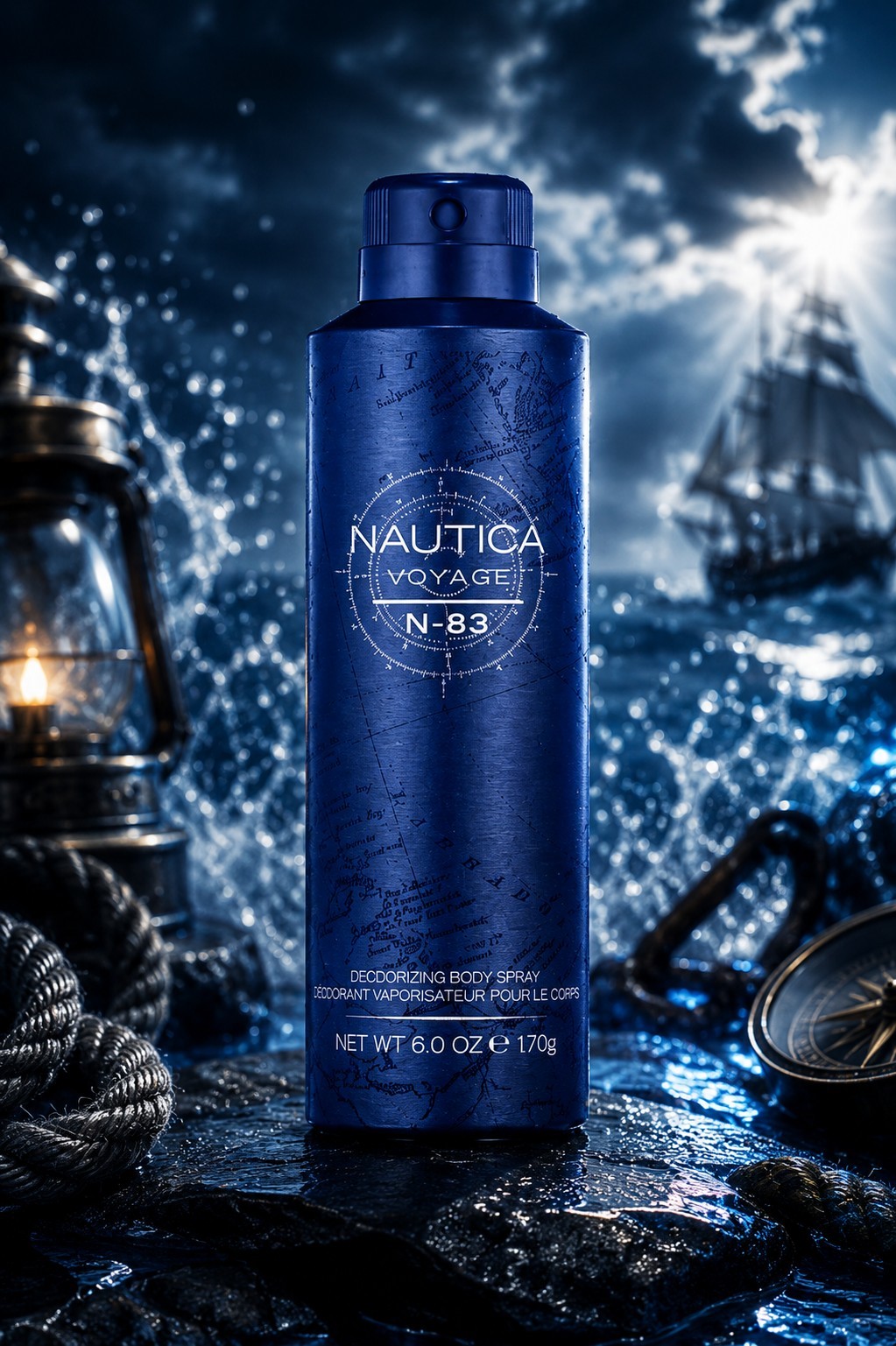 Nautica Voyage N-83 All Over Body Spray for Men 6 oz Made in USA NEW