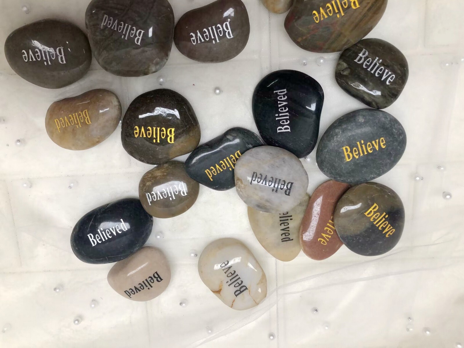 Engraved inspirational Motivational  Double engraved Positive message stones