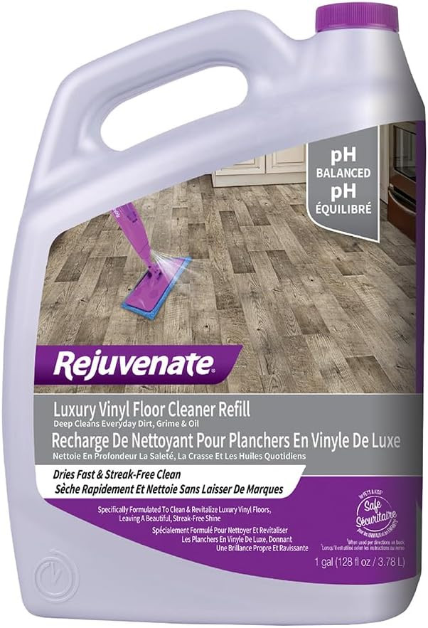 Rejuvenate Luxury Vinyl Floor Cleaner 128 Ounce No Streak Formula Safe For Ki...