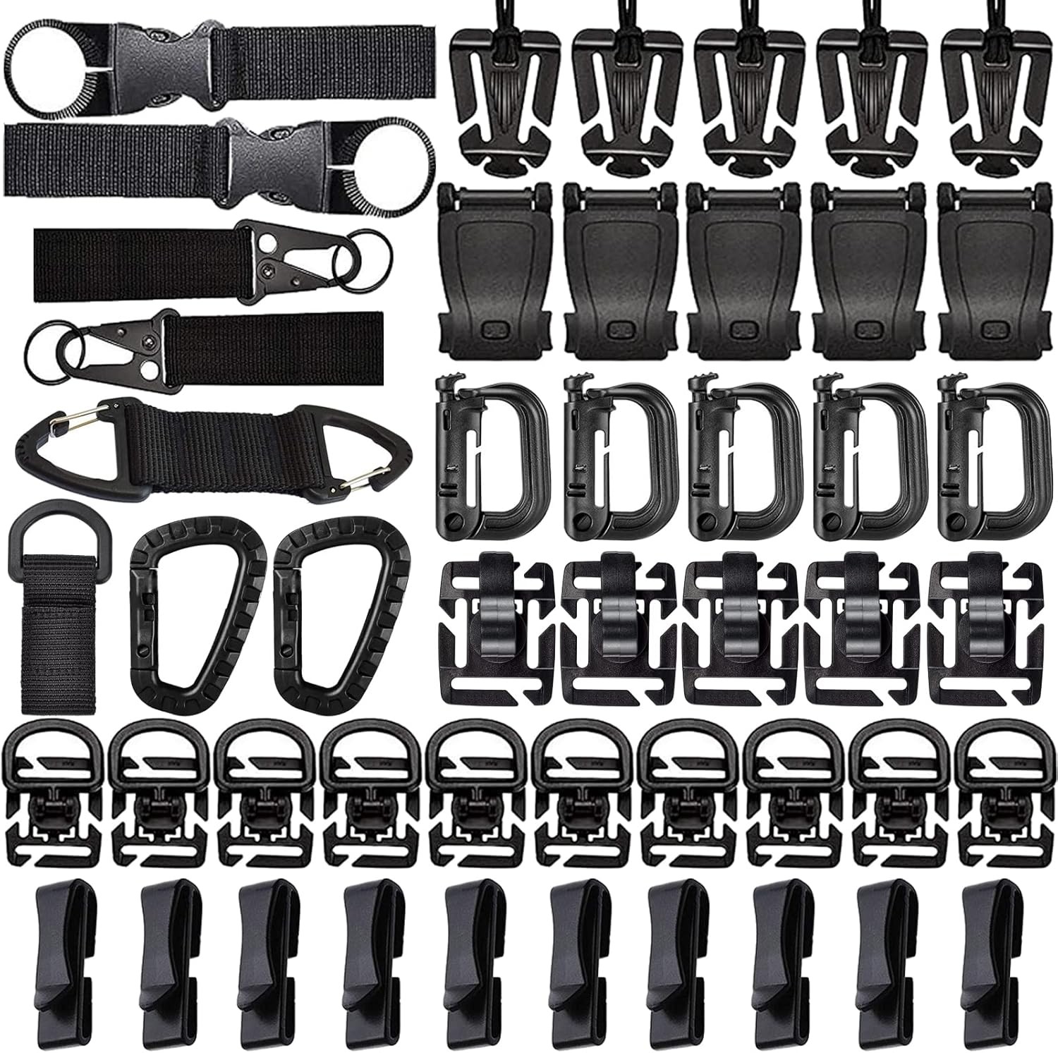 MOLLE Accessories Kit, Tactical Gear Organization Set with One Size, Black 