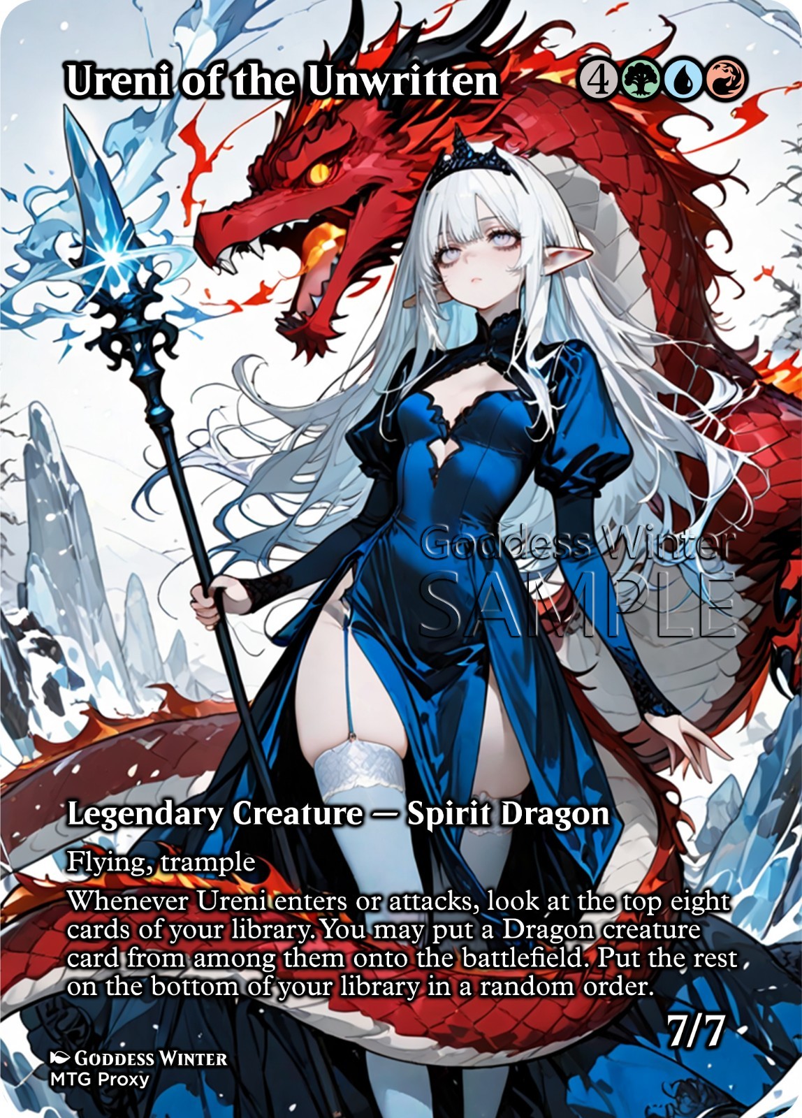 MTG - Ureni of the Unwritten - Fanart Borderless Style - EDH / Playtest MTG - Ureni of the Unwritten - Fanart Borderless Style - EDH / Playtest
