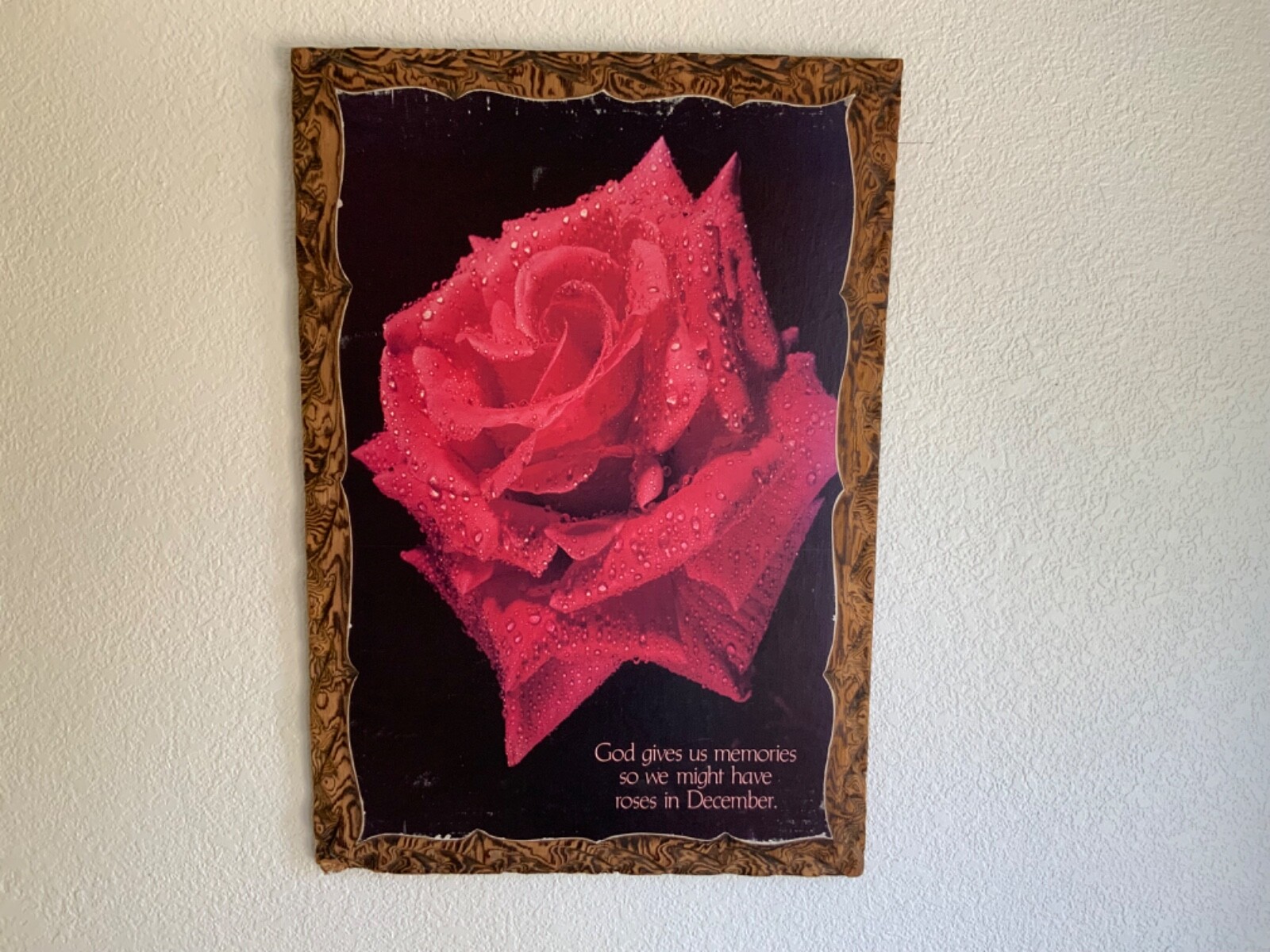 Vintage December Rose Decoupage Wall Plaque