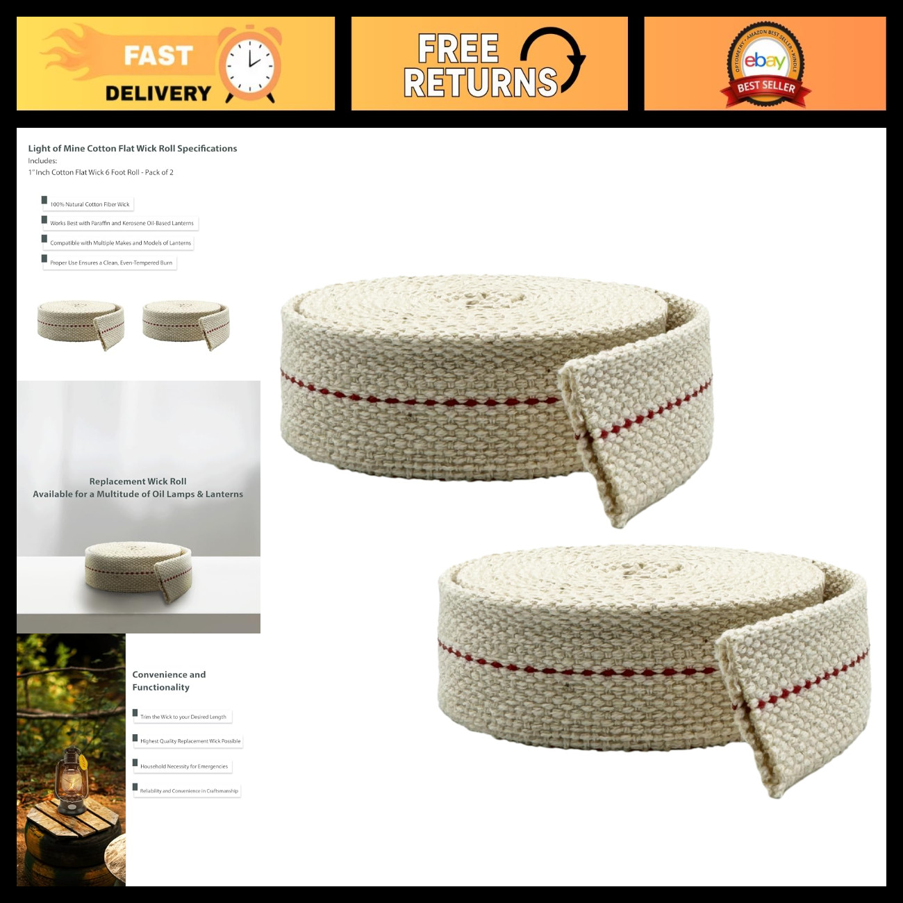100% Cotton Flat Wick 1
