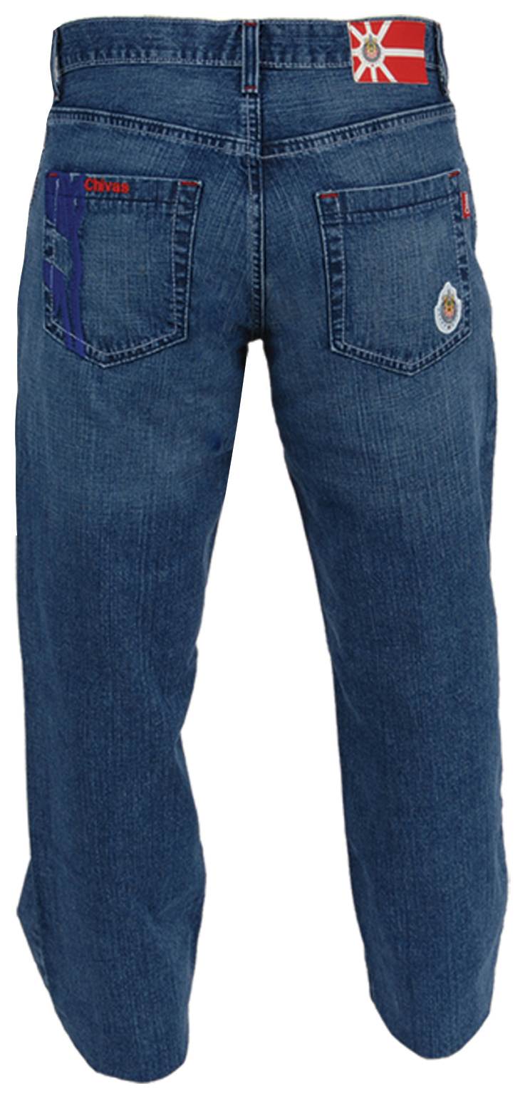 Chivas del Guadalajara Men\'s Denim Pants Official Licensed(Pantalon de Mezclilla