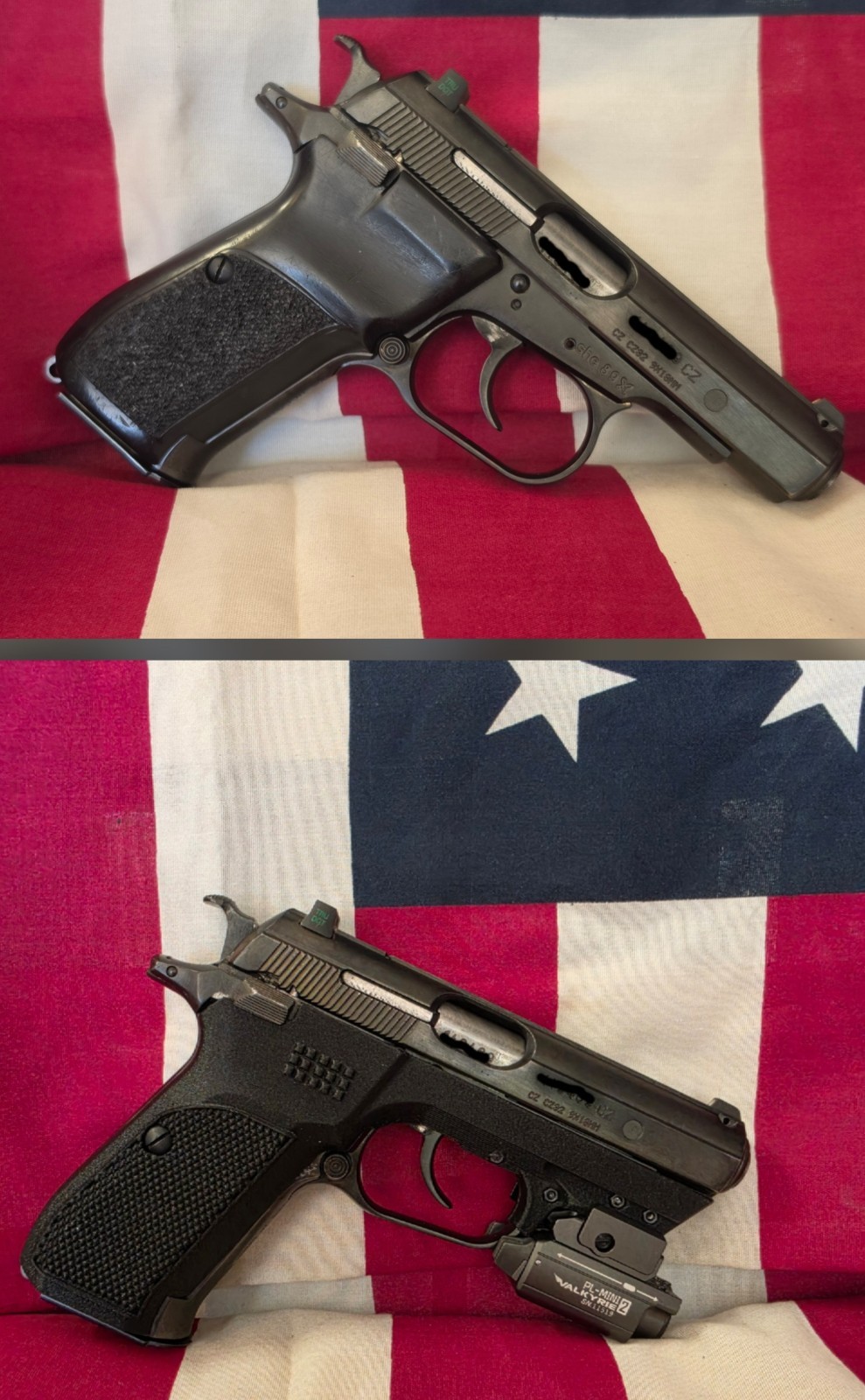 Cz 82 railed grips for compact light or laser