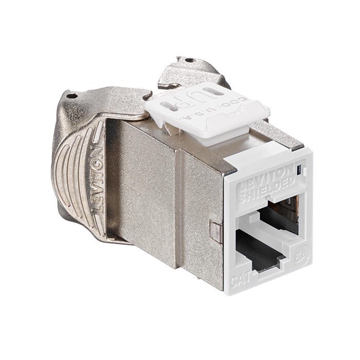 Leviton Cat6A Shielded Jack, White (LOT of 10)