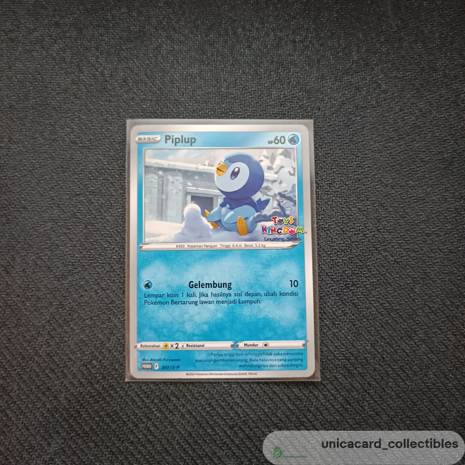 Pokemon TCG Indonesia Piplup Toys Kingdom Promo Stamp NM