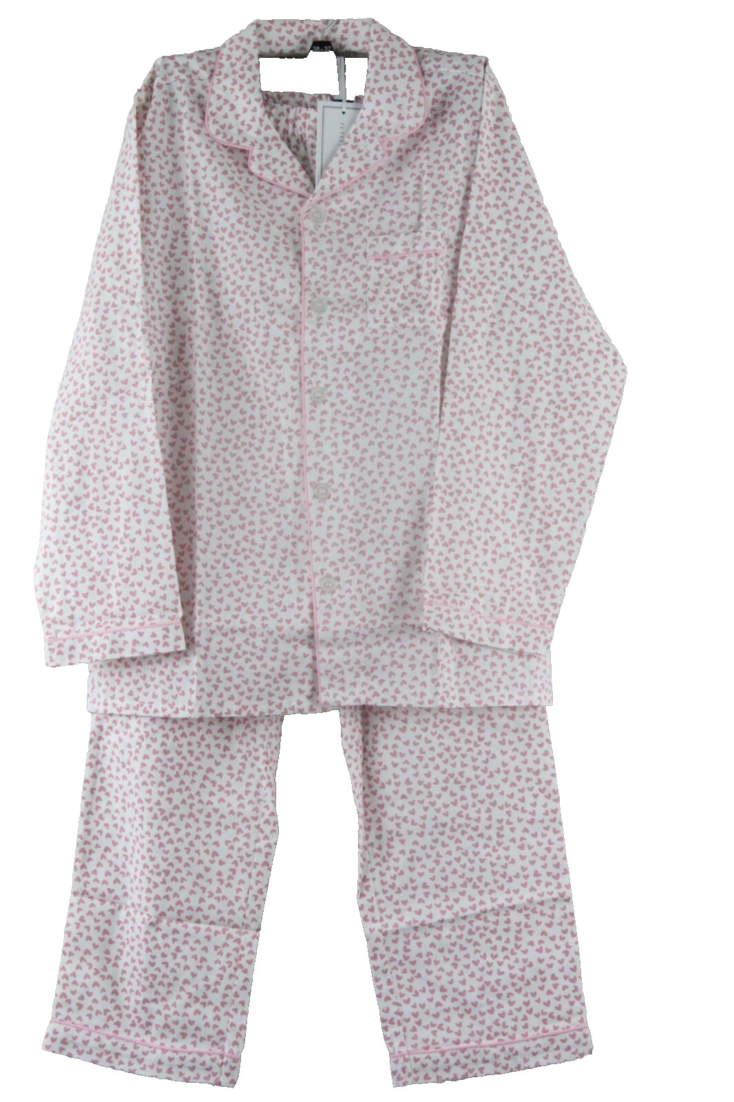 Petite Plume Girls\' Sweethearts Pajama Set 12 White/Pink NWT