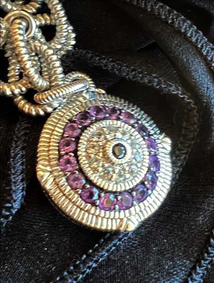 SALE LUXURY GIFT Judith Ripka Silver Sapphire Evil Eye Charm Bracelet 7.5” SALE LUXURY GIFT Judith Ripka Silver Sapphire Evil Eye Charm Bracelet 7.5”