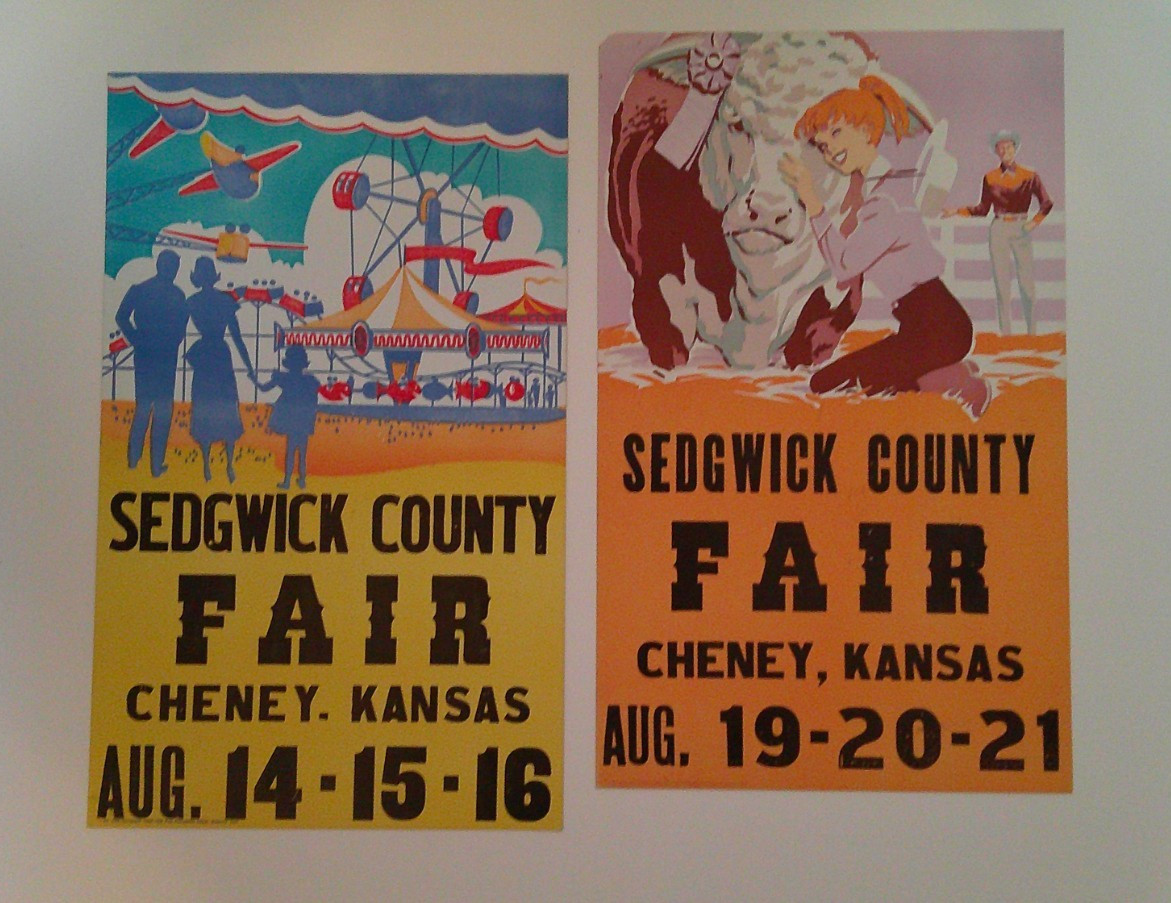 *c.1960s ORIGINAL SEDGWICK COUNTY / CHENEY, KANSAS FAIR CARDBOARD POSTERS*