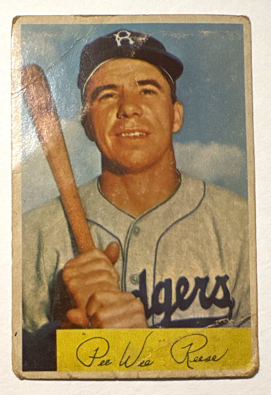 Bowman 1954 Bowman Pee Wee Reese #58 Brooklyn Dodgers Base Set Baseball Card Bowman 1954 Bowman Pee Wee Reese #58 Brooklyn Dodgers Base Set Baseball Card