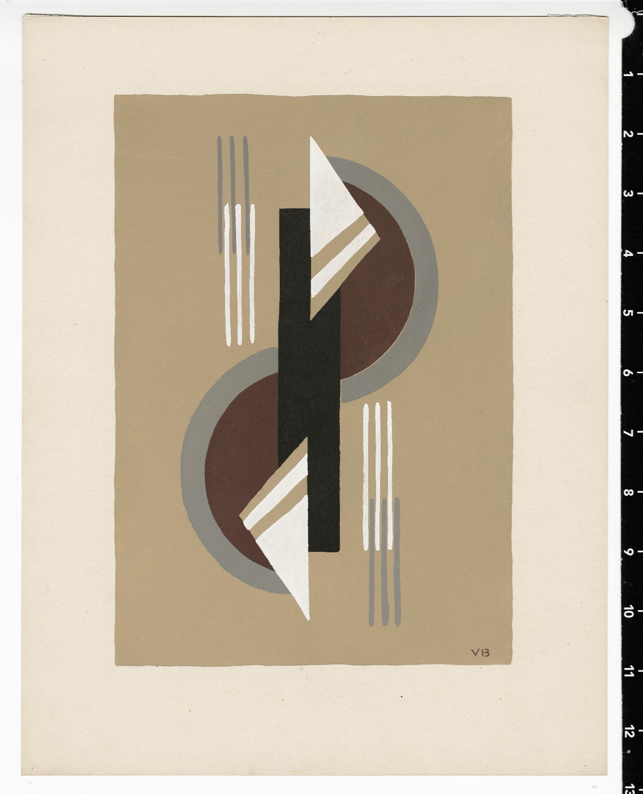 1929 Art Deco Design Gouache Pochoir Print by VOLDEMAR BOBERMAN