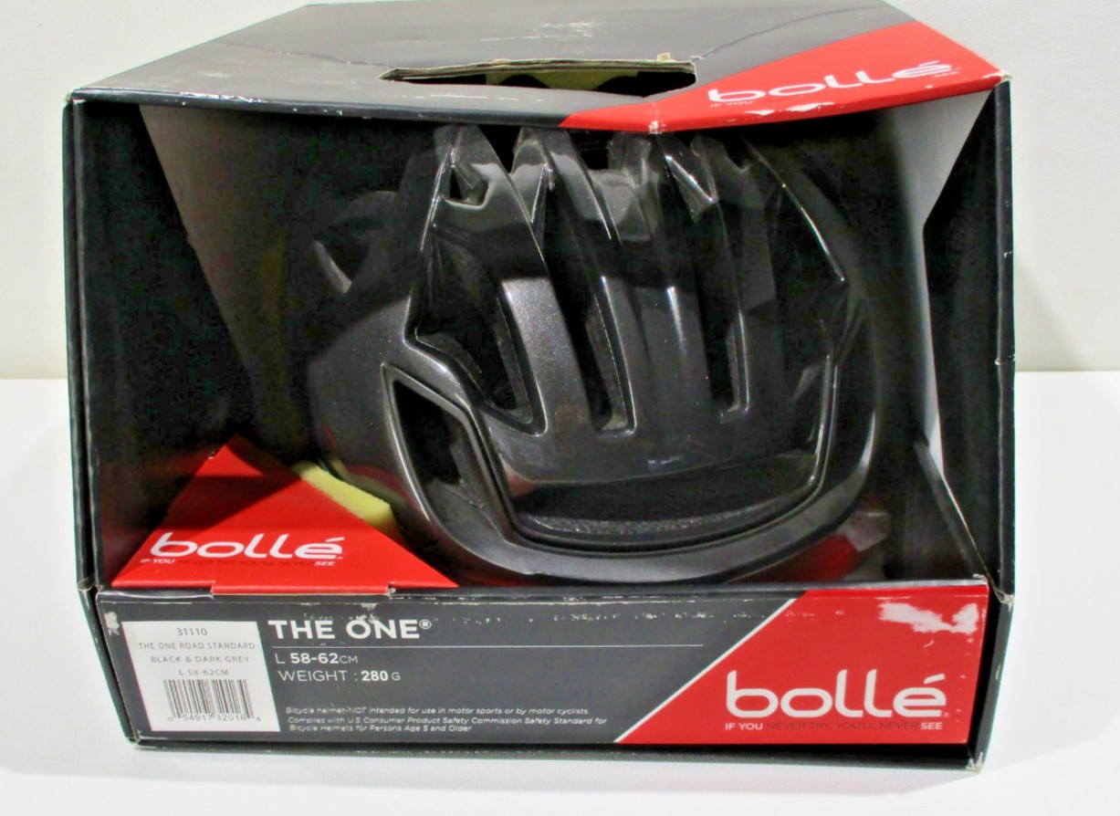 NIB Bolle The One Road Standard Black/Grey w/Flasher Bike Helmet Size L 58-62CM NIB Bolle The One Road Standard Black/Grey w/Flasher Bike Helmet Size L 58-62CM