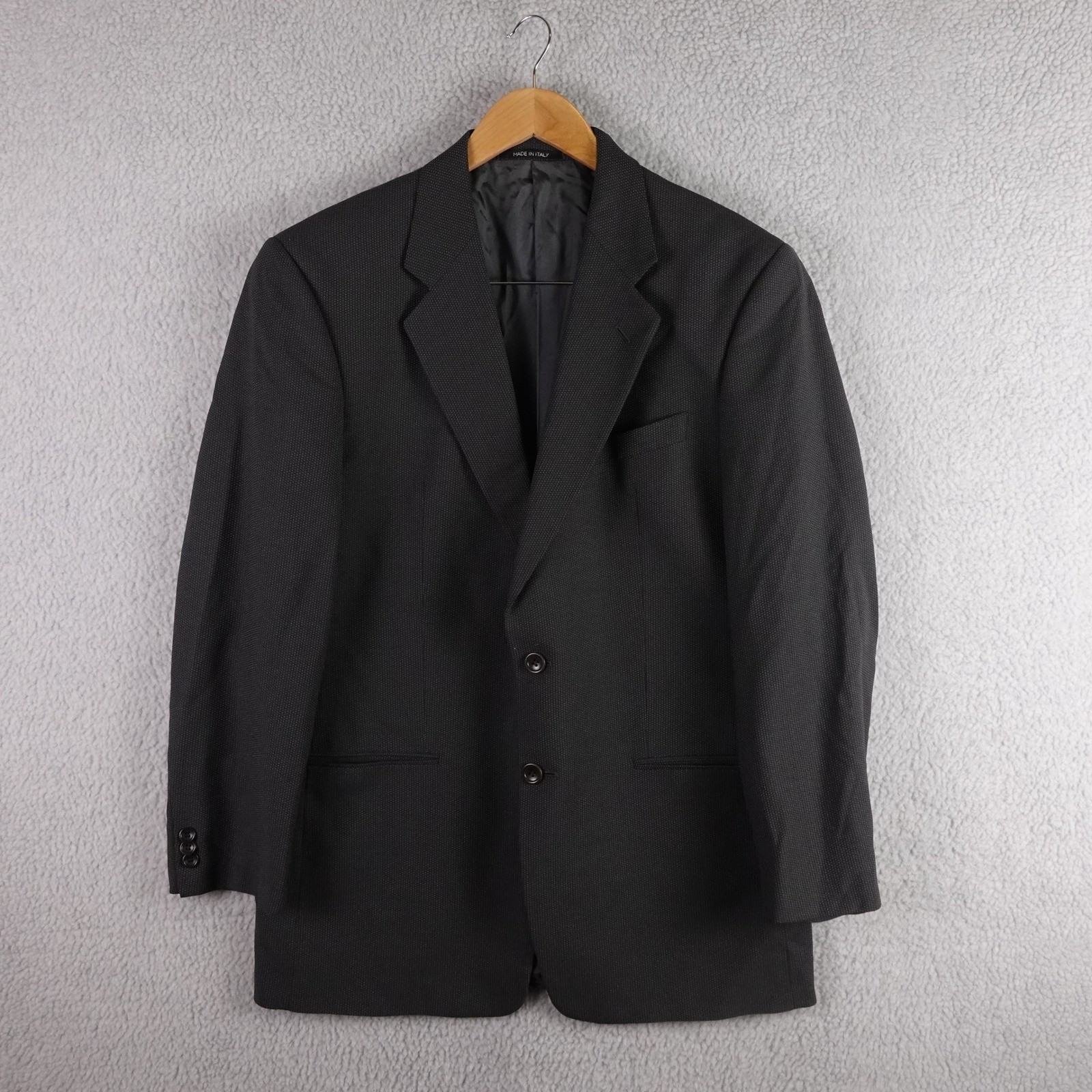 Armani Collezioni Mens 42R Blazer Sport Coat Wool Blend Gray Micro Pattern Italy