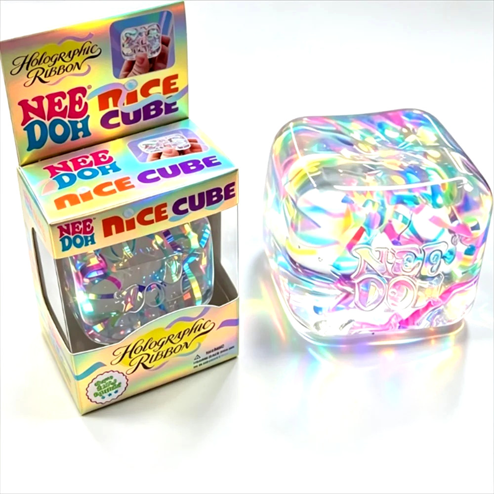 Nee Doh Holographic Ribbon Super Solid Squish Needoh Colorful Knead