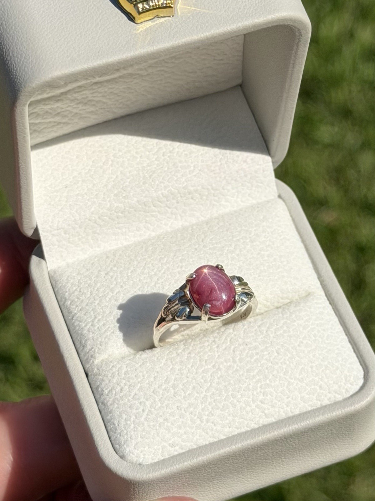 Stunning Natural 3.29CT 6 Rays Star Ruby 925 Sterling Silver Ring Size 7.5