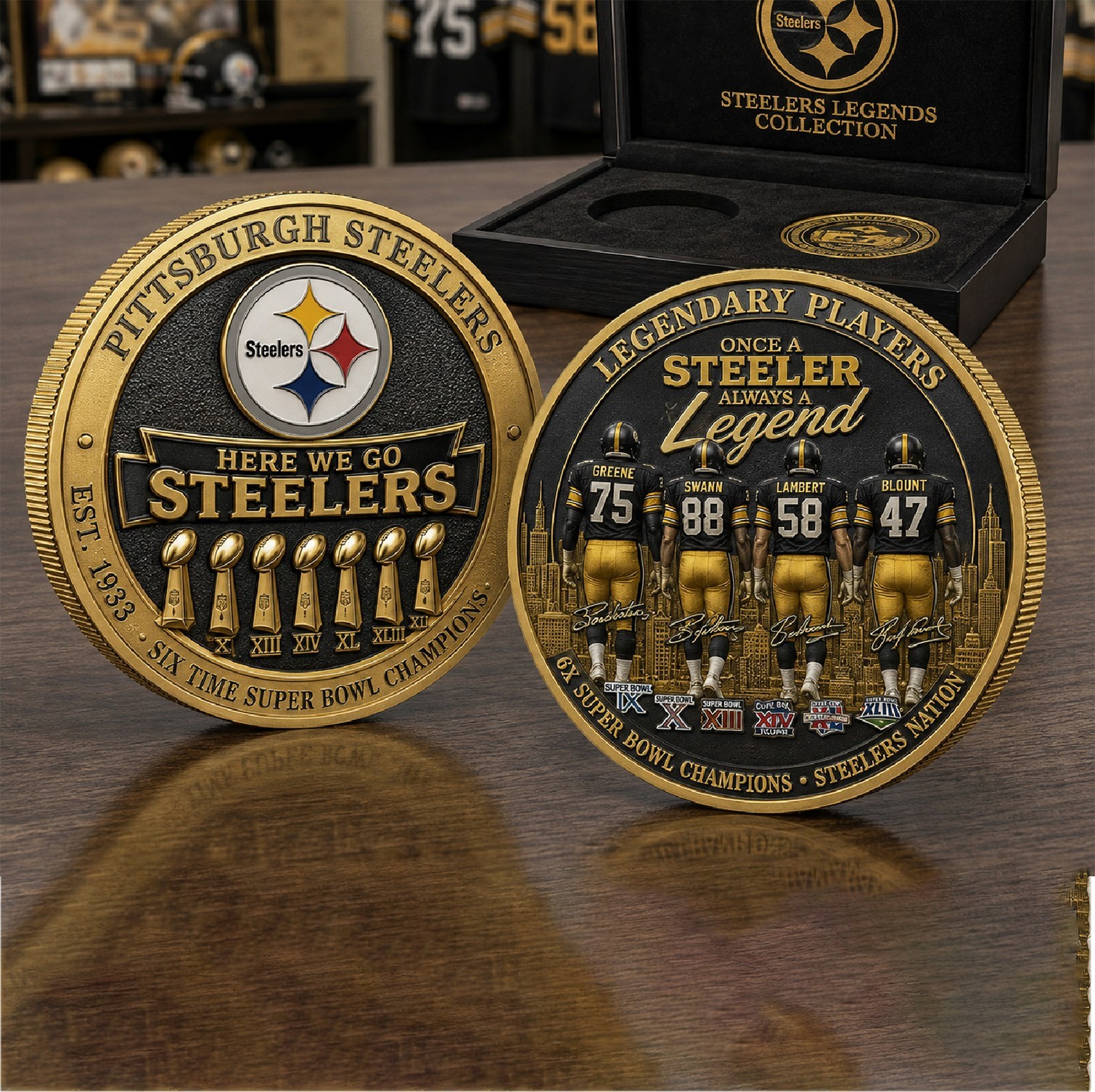 Pittsburgh Steelers Legends Collection Commemorative Gold Plated Coin
