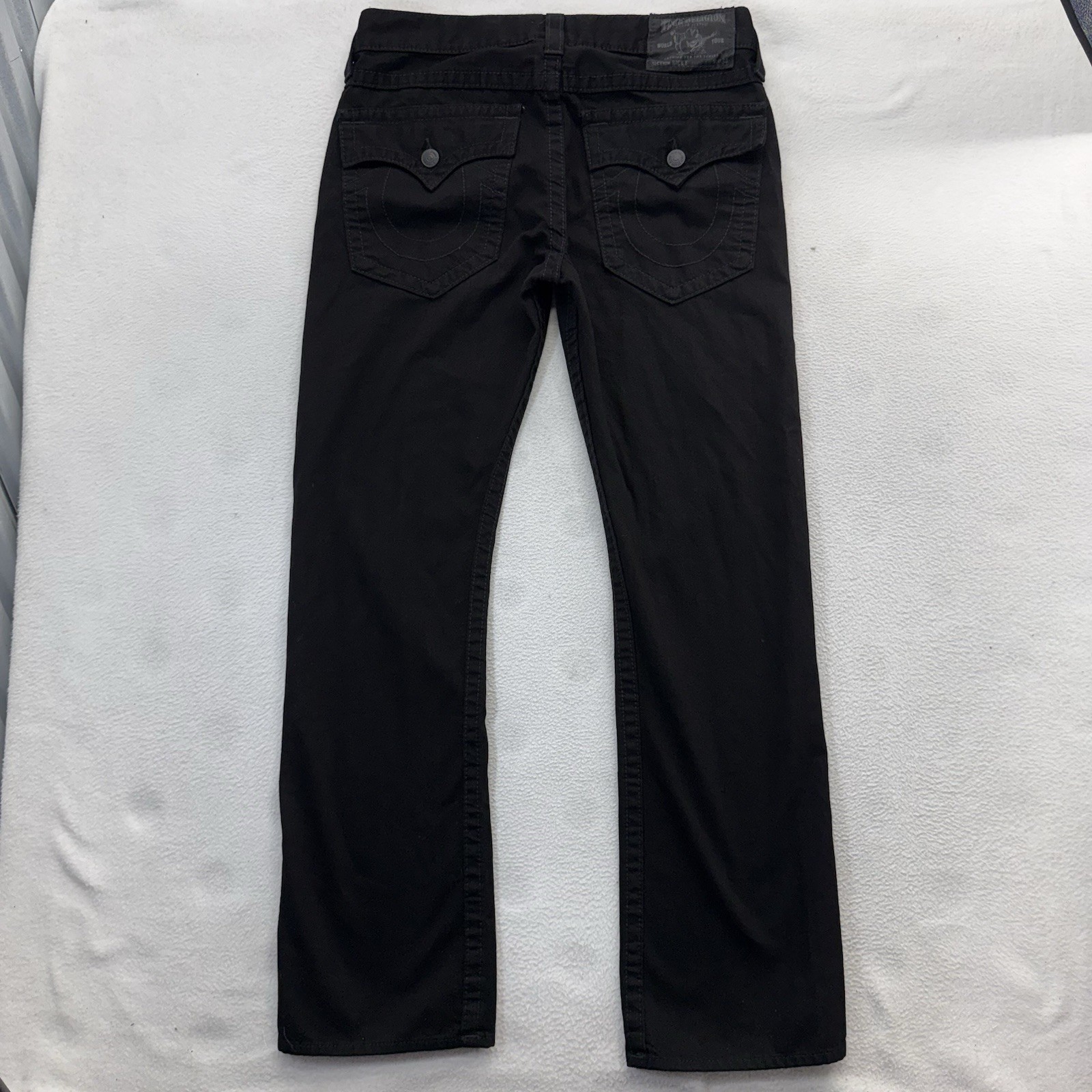 Vintage True Religion Ricky Jeans Y2K Mens 34x32 Black Flap Pocket Denim Skater Vintage True Religion Ricky Jeans Y2K Mens 34x32 Black Flap Pocket Denim Skater
