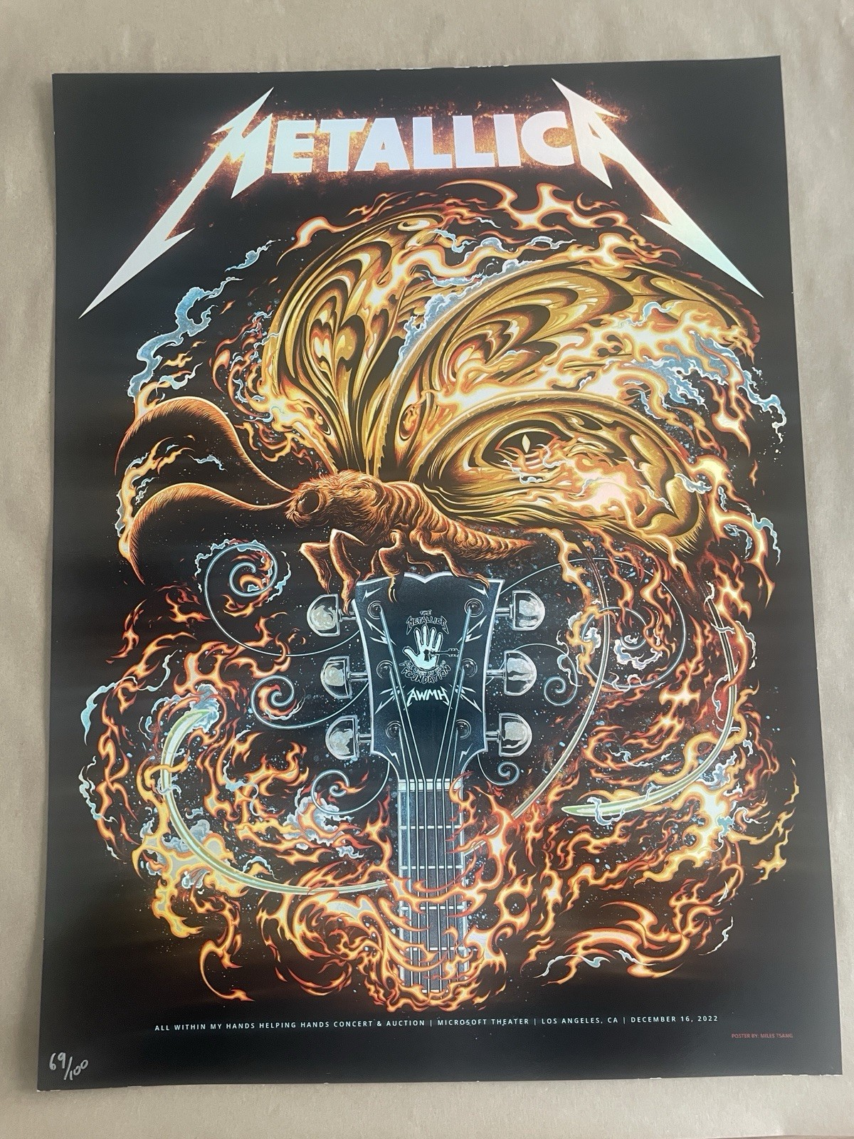 Metallica Helping Hands 2022 Poster TSANG FOIL MetStore Edition XX/100 Metallica Helping Hands 2022 Poster TSANG FOIL MetStore Edition XX/100