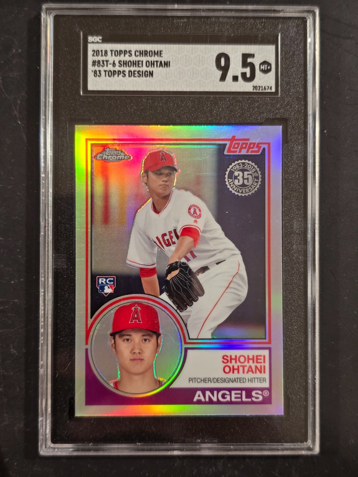 🔥 2018 TOPPS CHROME SHOHEI OHTANI #83T-6 1983 ROOKIE RC SSP MINT + SGC 9.5