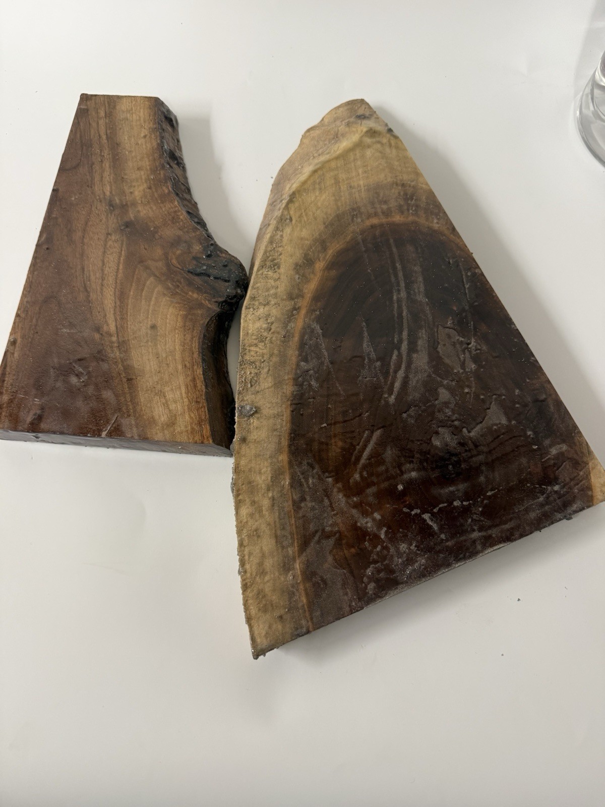 2 Live Edge Hardwood Slab Cutoffs Craft Wood Turning Epoxy Resin Project Lot