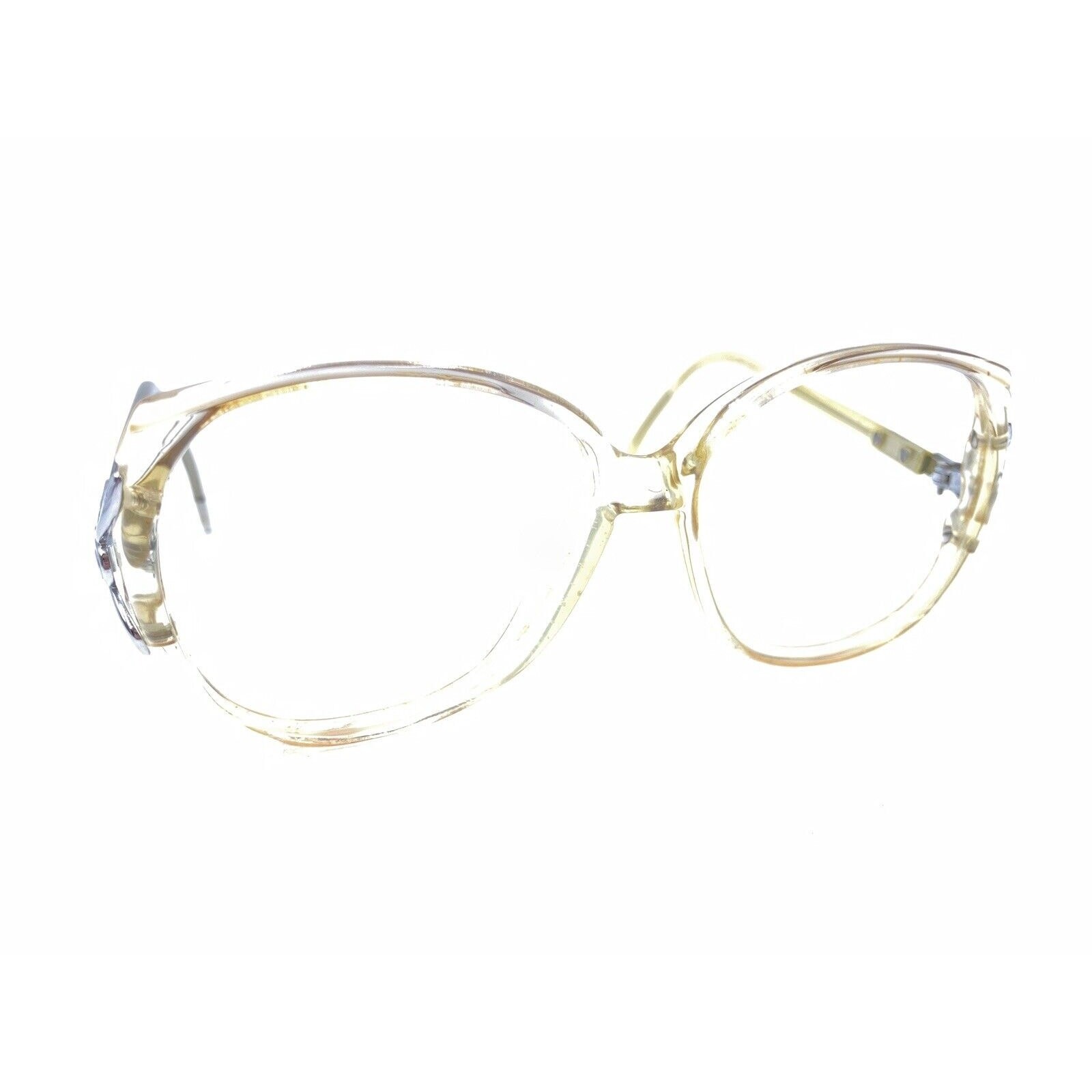 Luxottica Vintage Debra Clear Gold Grandma Oversize Eyeglasses Frames 52-14 135
