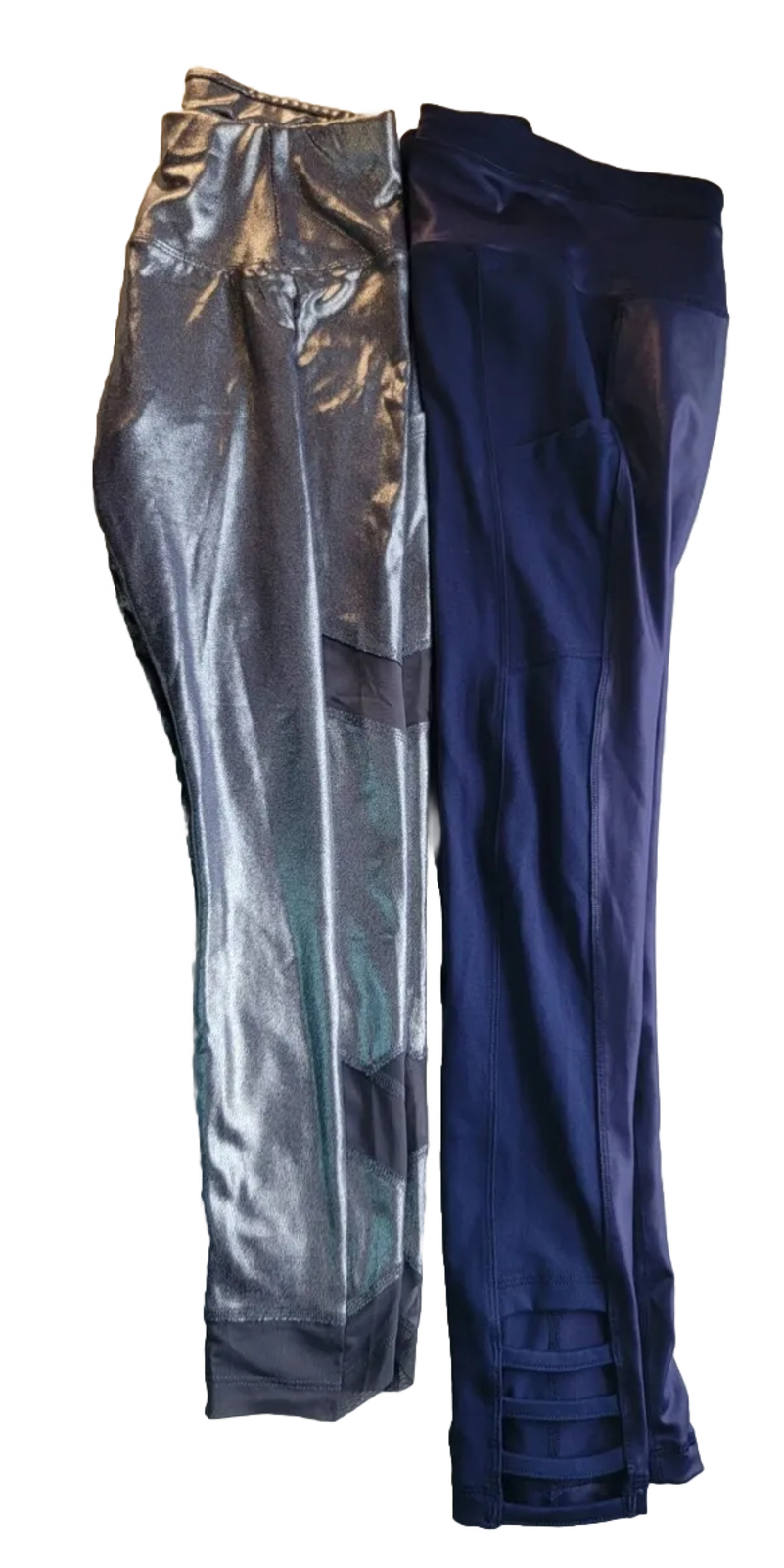 Justice Active Girls Navy Blue & Silver Leggings Size 14 Lot 2 Pair New