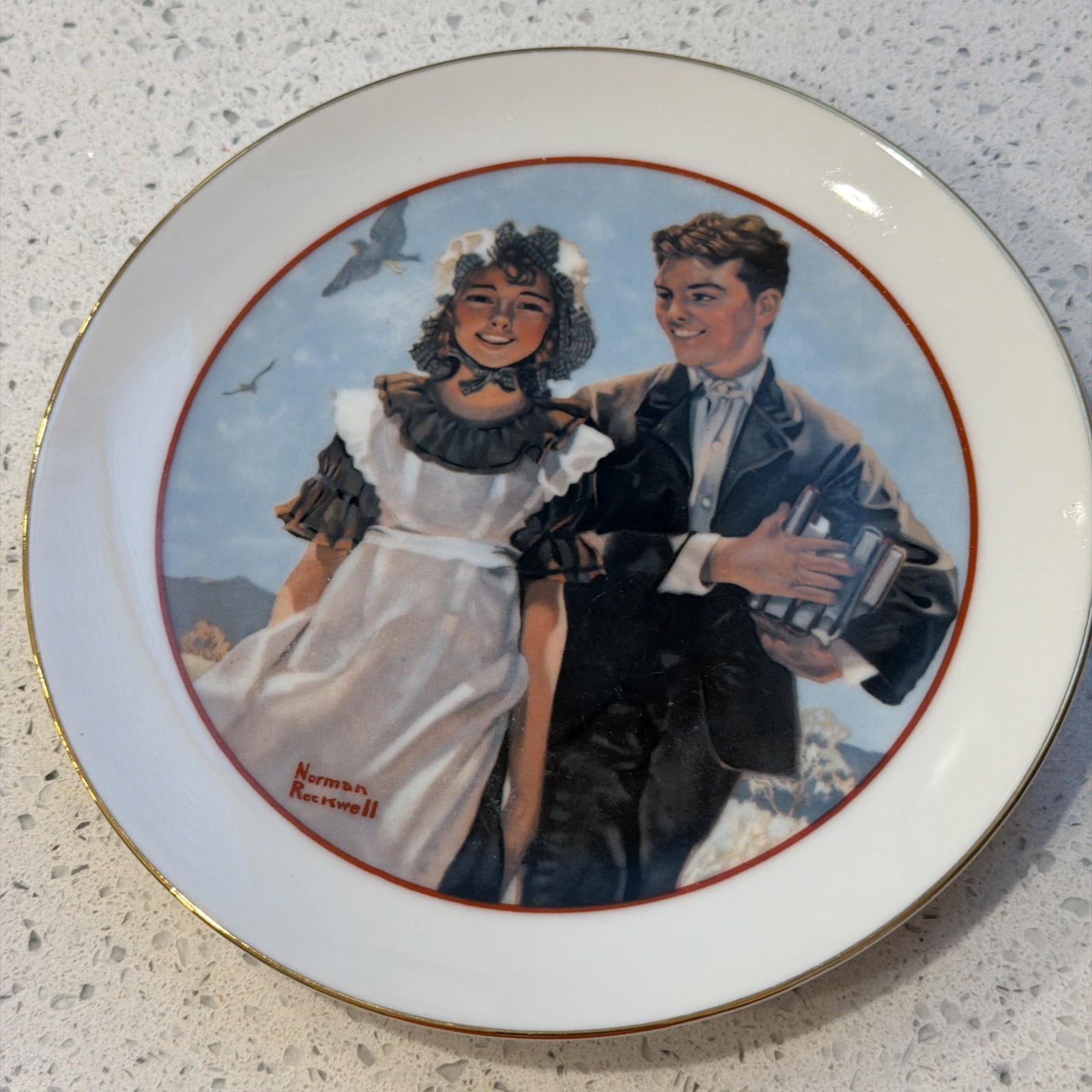 Vintage 1982 Norman Rockwell Teenager Love Plate