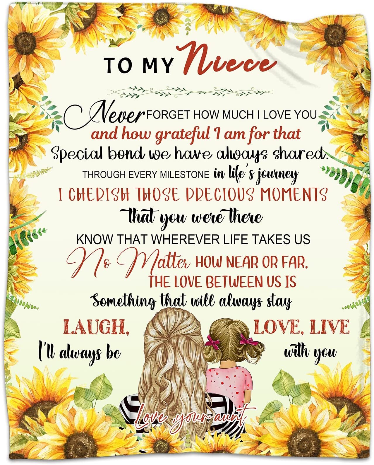 Personalized Birthday Gifts for Niece from Aunt Christmas Fleece Blanket Gift