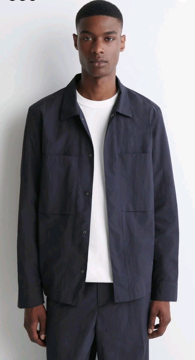 COS TECHNICAL NYLON-COTTON UTILITY SHIRT M