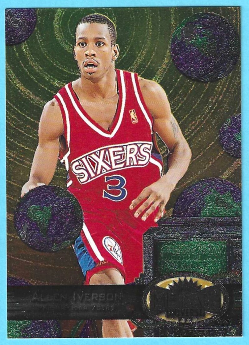 🔥997-98 🔥METAL UNIVERSE🔥 #20 ALLEN IVERSON REEBOK SILVER CHASE 76ERS 🔥