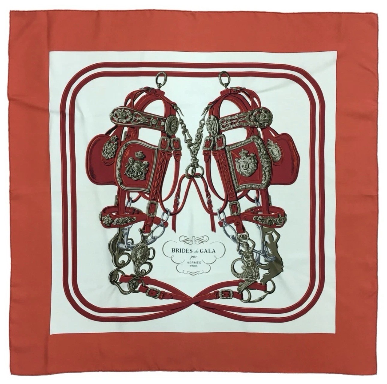 HERMES EGA BRIDES de GALA Carre 90 Silk 100% Scarf Multicolor/HE7102 HERMES EGA BRIDES de GALA Carre 90 Silk 100% Scarf Multicolor/HE7102