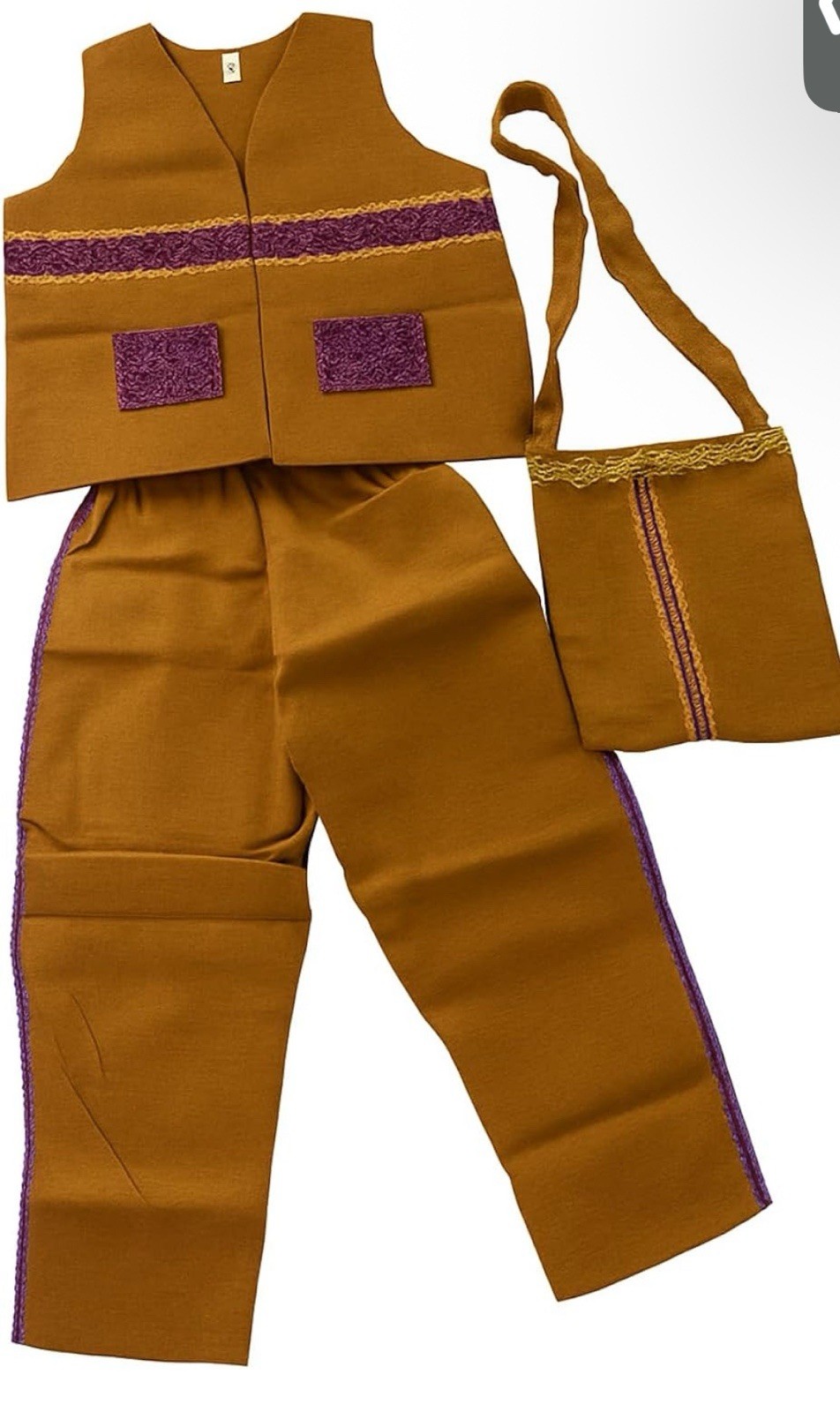 Traje Tradicional de San Lázaro – Conjunto 3 Piezas (Chaleco, Pantalón y Bolsa)
