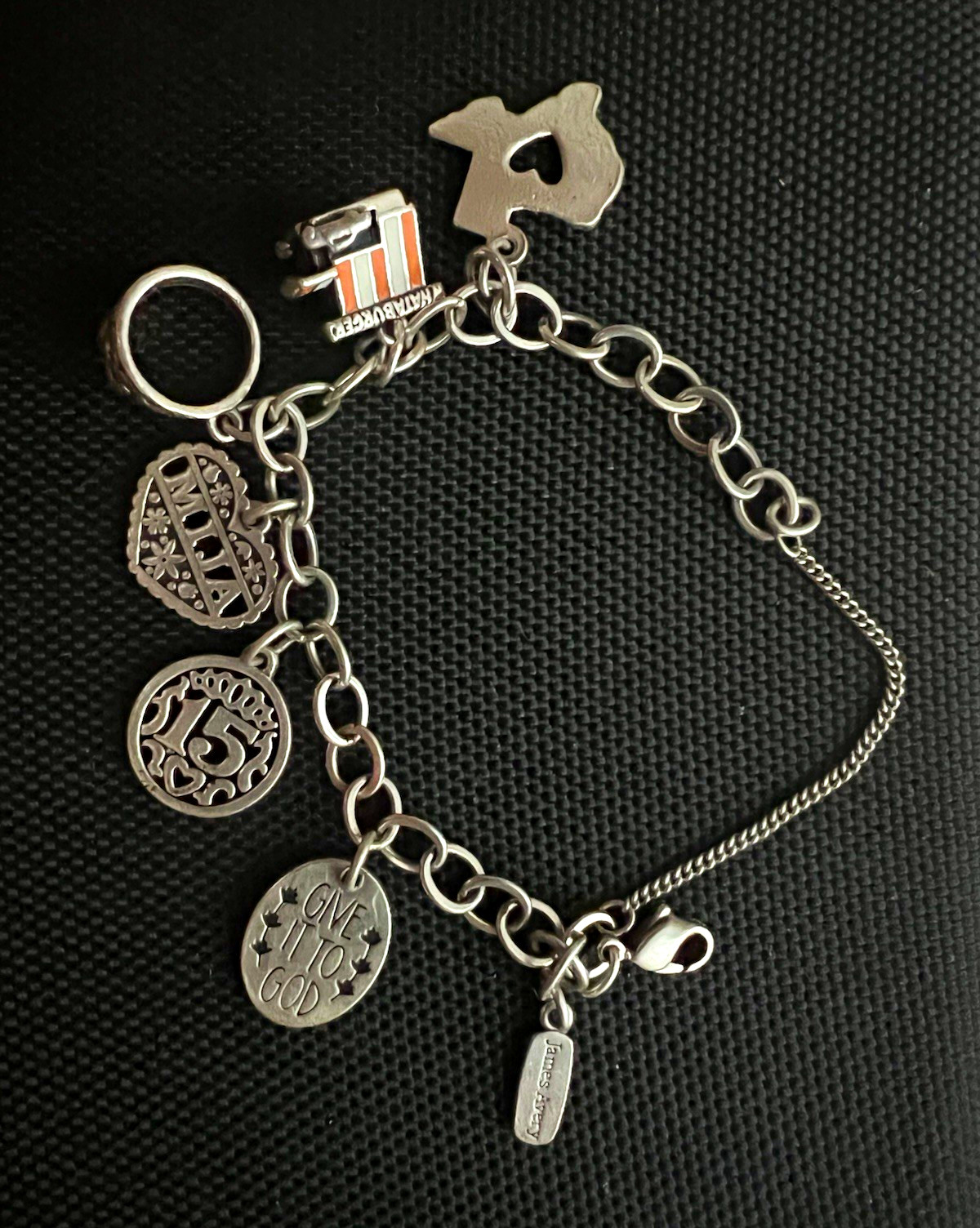 James Avery 925 Silver Charm Bracelet 6 Dangle Charms Lobster Clasp 25.4 grams