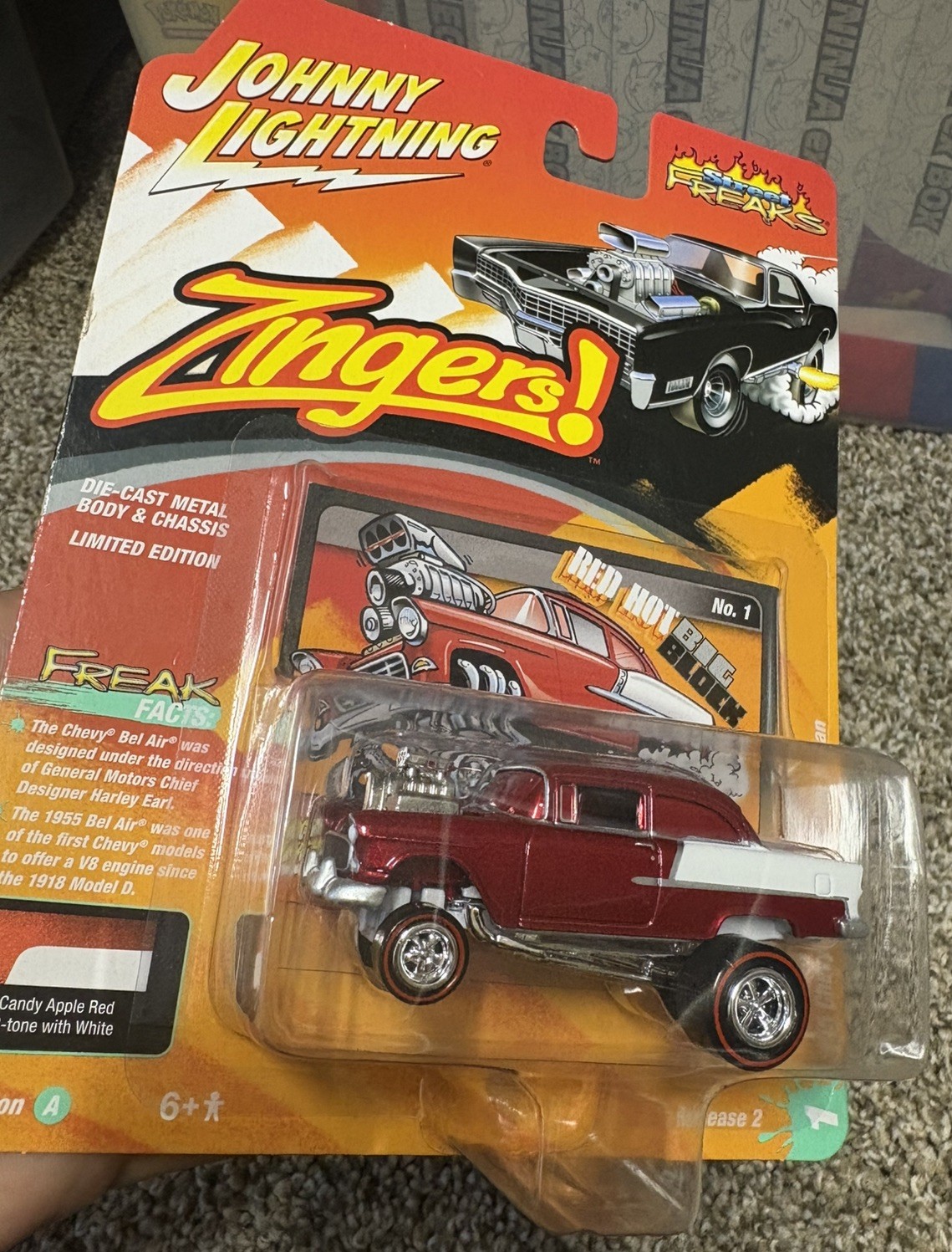 Johnny Lightning Street Freaks Zingers 1955 Chevy Bel Air White Lightning Chase