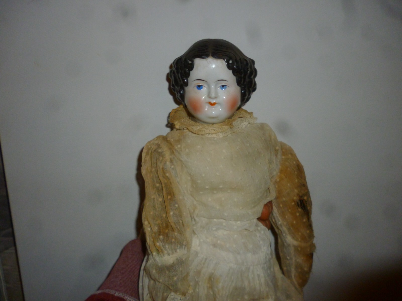Antique 1870-80's Victorian German Made China Head with Providence Antique 1870-80's Victorian German Made China Head with Providence