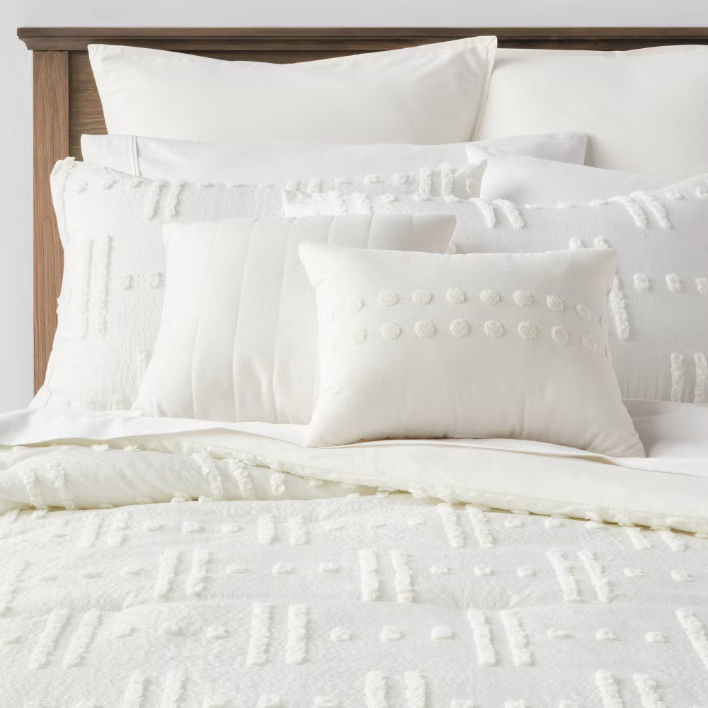 Tufted Broken Stripe Comforter Set Threshold OEKO-TEX Certified