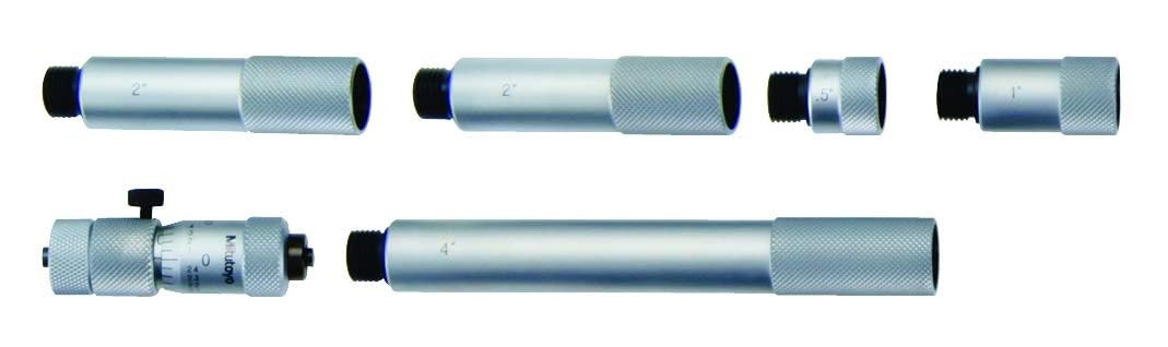 Mitutoyo 137-215 Tubular Vernier Inside Micrometer, Extension Rod Type, 2-60\