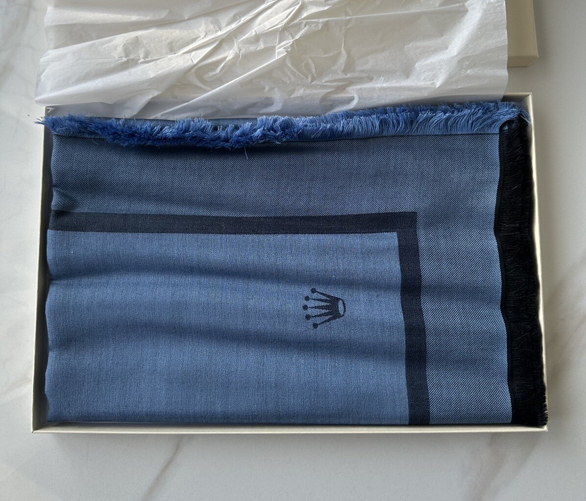 New Rolex Novelty 2025 Large Scarf Blue in Gift Box