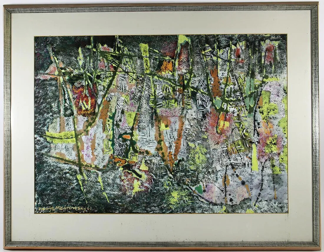 Rare Vintage Original Oil On Canvas By KATJA MEIROWSKY German D 2012 Framed 1961