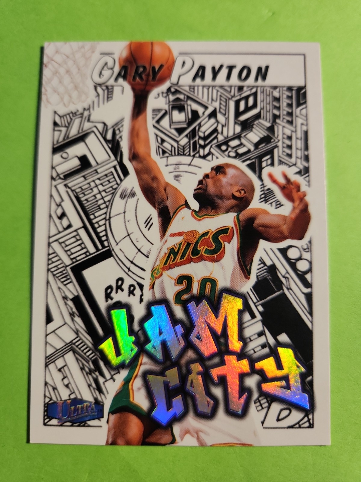 Fleer Ultra 1997-98 Jam City Insert Gary Payton Seattle Supersonics #13 JC