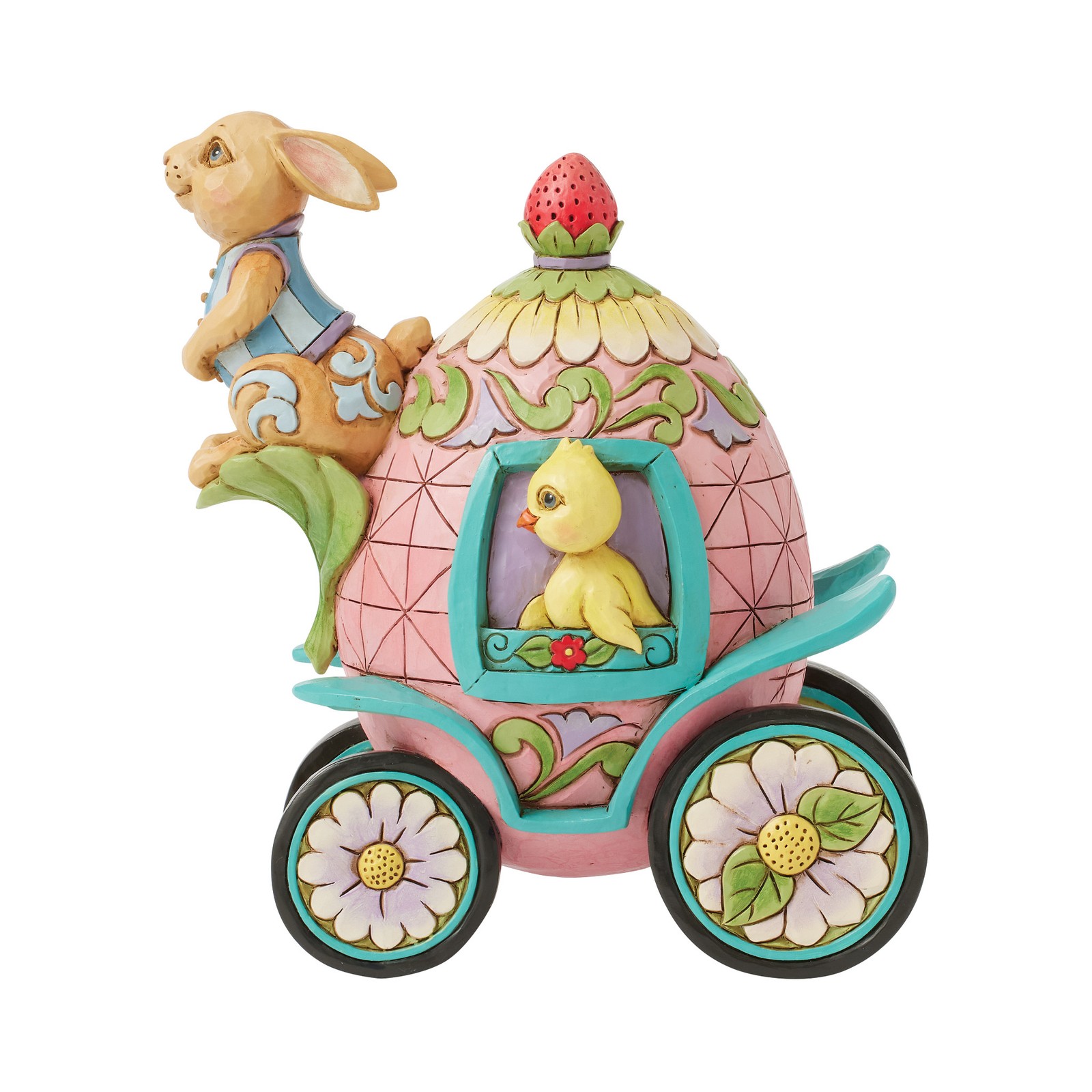 Enesco Jim Shore Heartwood Creek 2nd Easter Parade Bunny & Chick Egg Car Figure Enesco Jim Shore Heartwood Creek 2nd Easter Parade Bunny & Chick Egg Car Figure