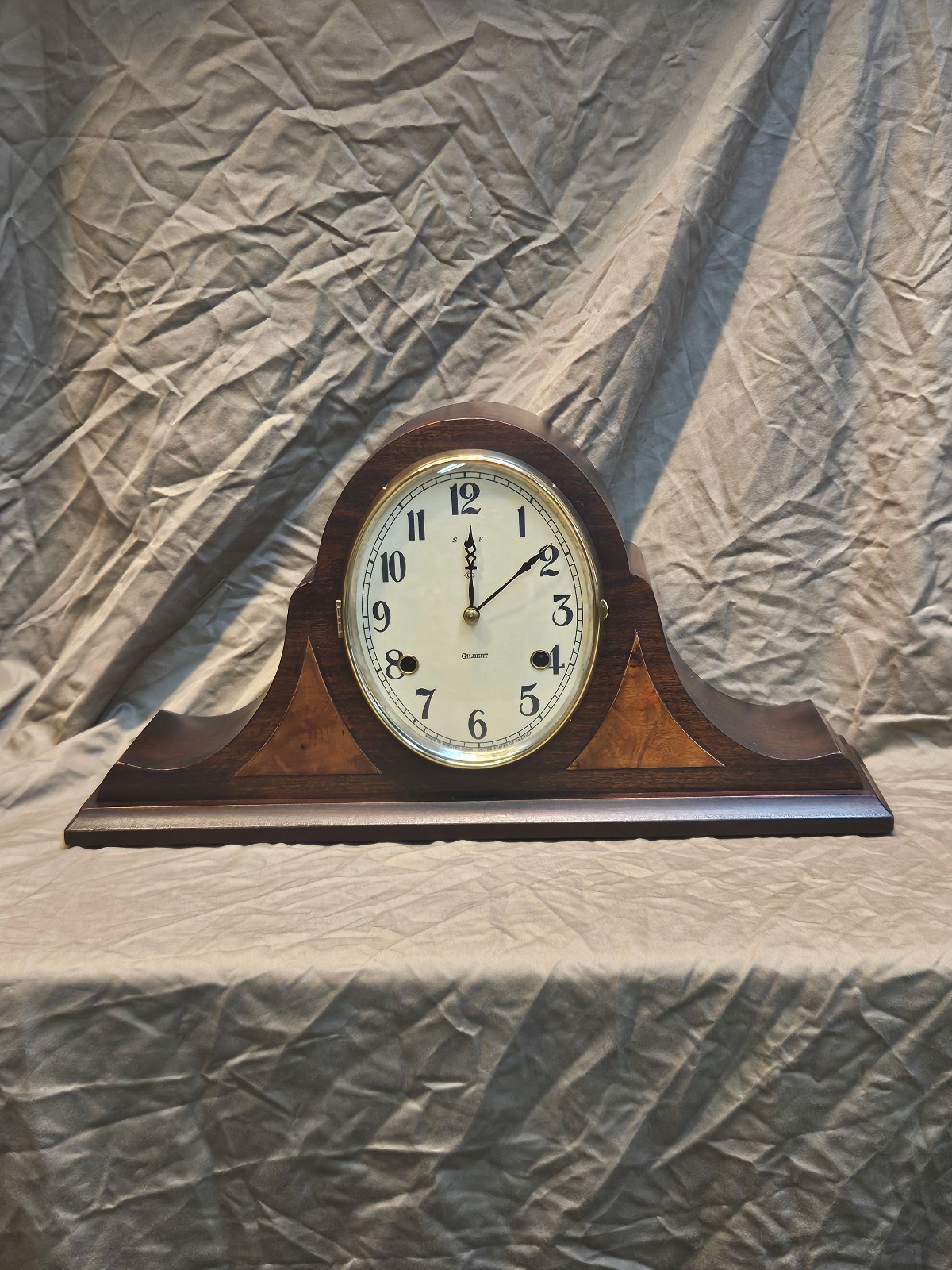 Restored Antique Gilbert Mantel Normandy Chime Shelf Clock circa 1925