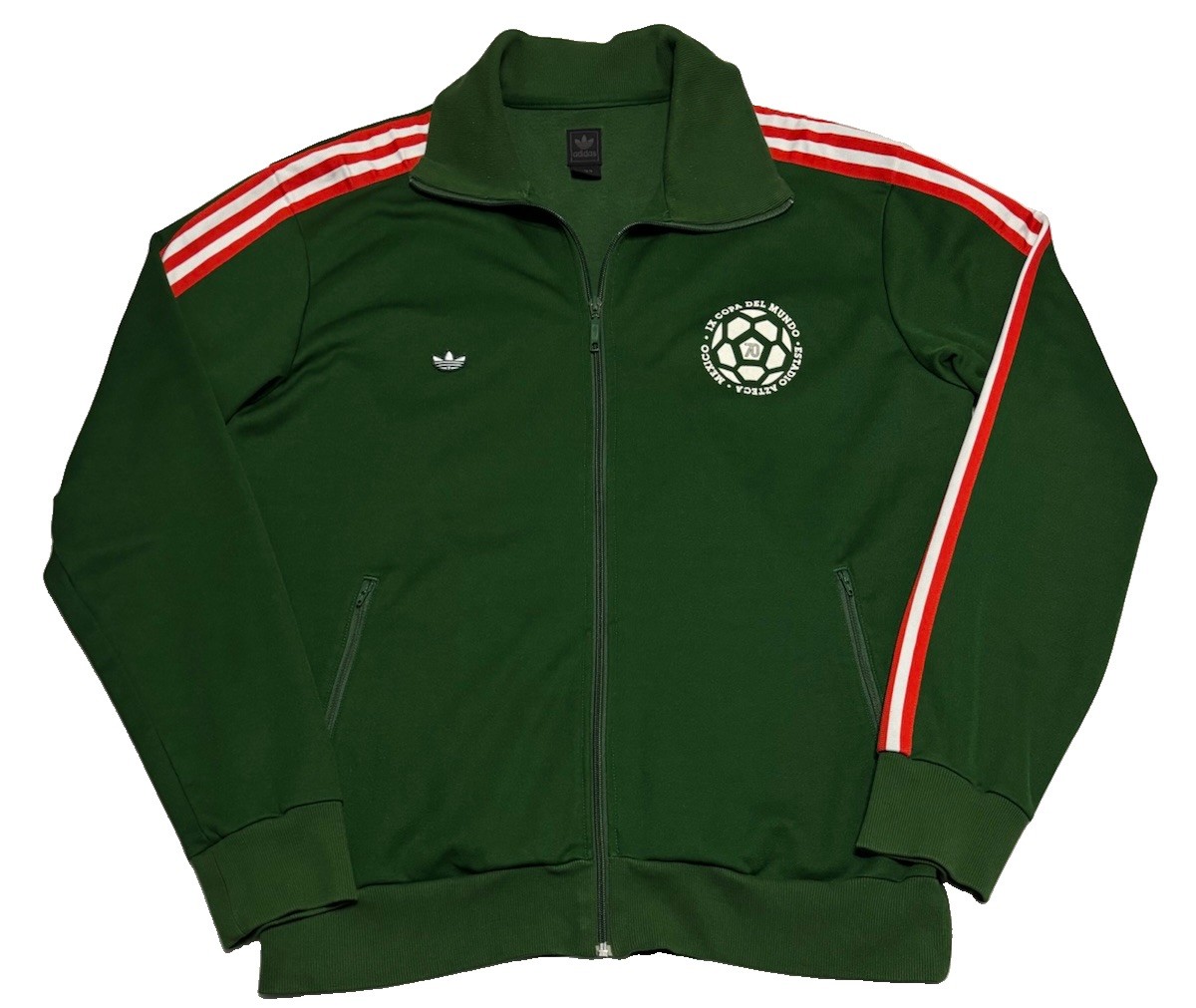 Vintage Adidas Original Rare Mexico 70 World Cup Green Tracksuit Jacket Size 2XL Vintage Adidas Original Rare Mexico 70 World Cup Green Tracksuit Jacket Size 2XL