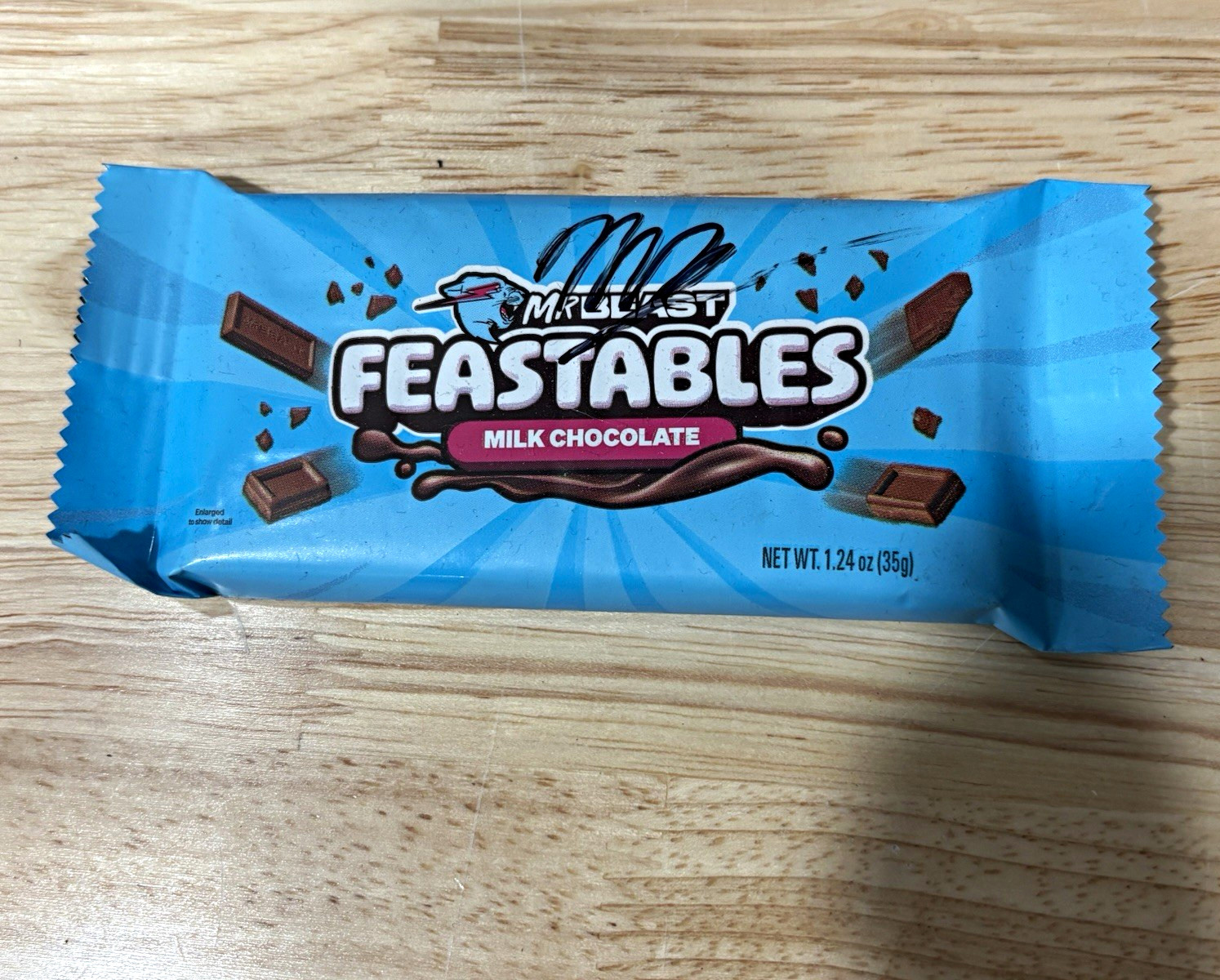 Autographed  MrBeast Milk Chocolate Bar 1.24 (100% Authentic)